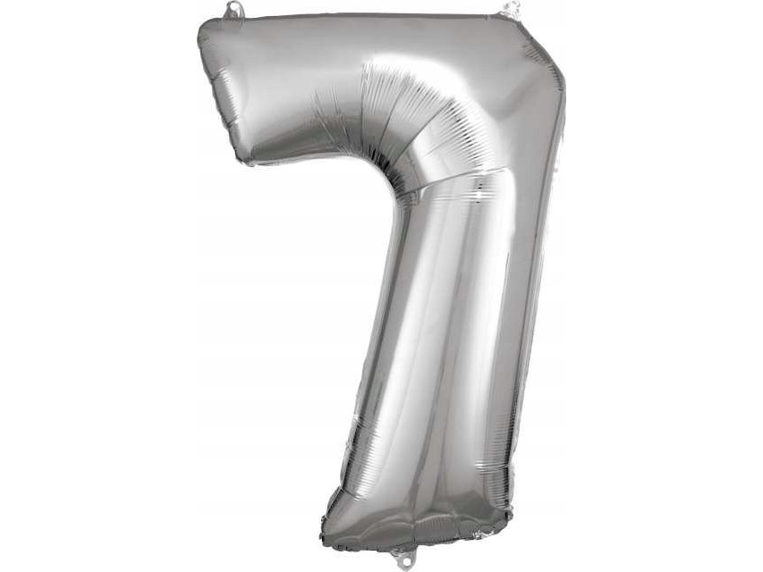 Foliaballon Große Zahl 7 Silber 57X86 Cm N34 Verpackt 9906292