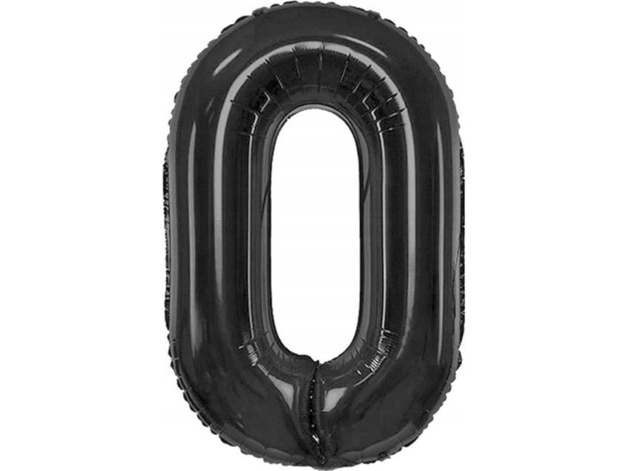 Godan Folienballon B&C Ziffer 0 Matt Schwarz 85 Cm