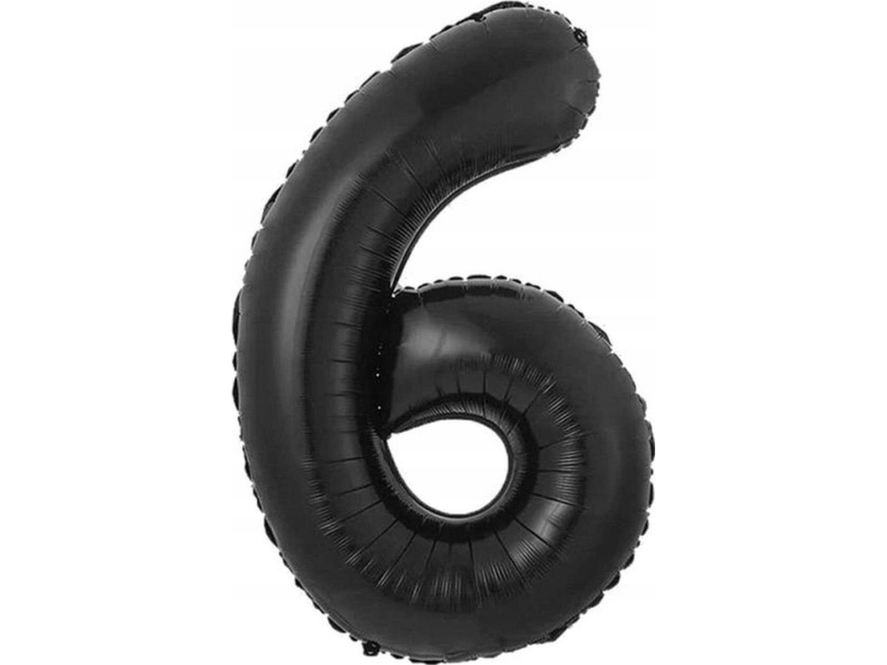 Godan B&Ampc Folienballon Nummer 6 Mattschwarz 85 Cm