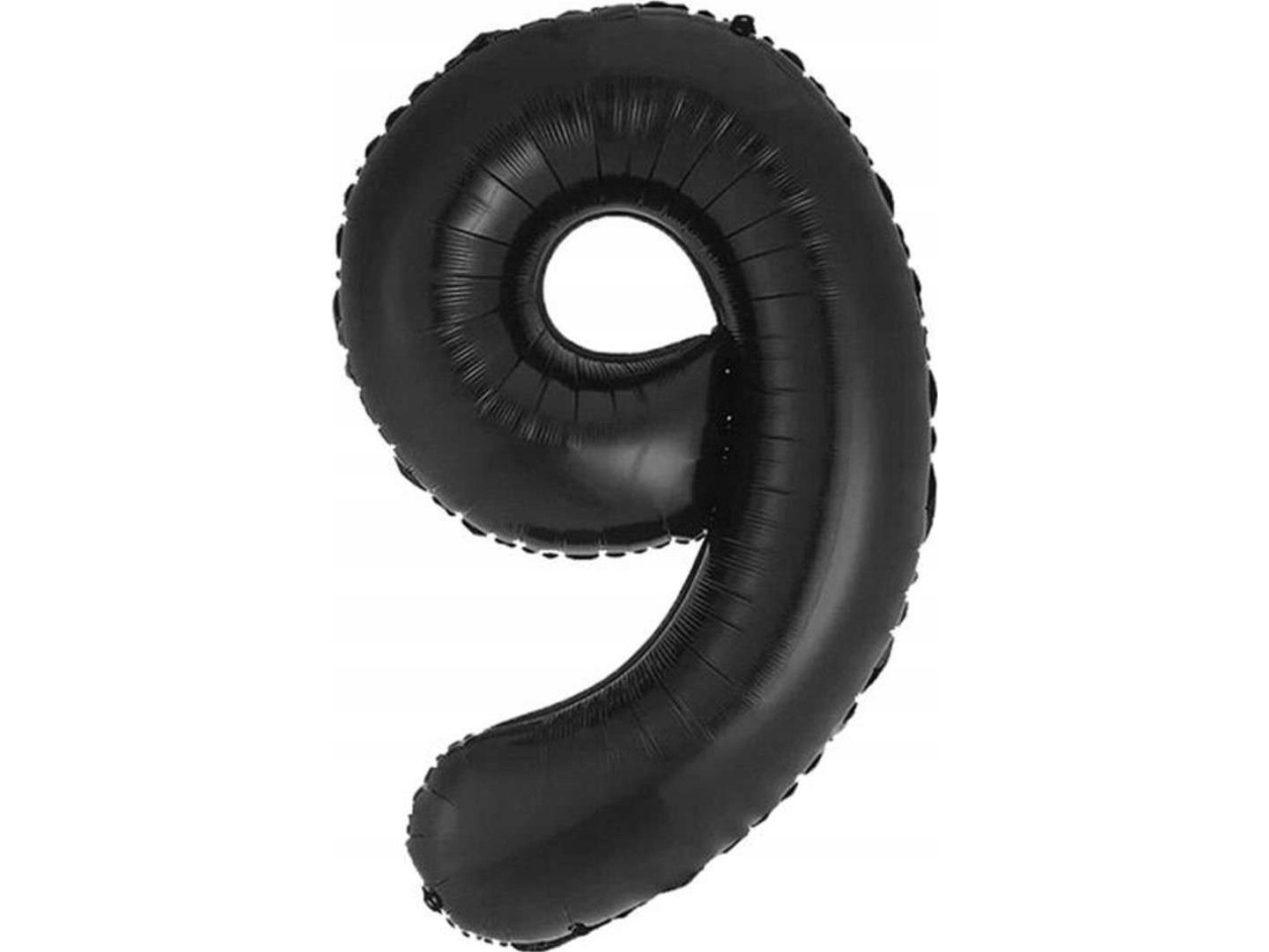 Godan B&Ampc Folienballon Nummer 9 Mattschwarz 85 Cm