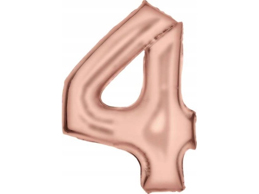 Amscan Folienballon Nummer 4 Satiniert Rosa Gold 86Cm 9917316