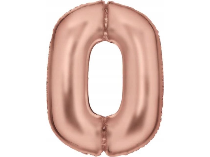 Amscan Folienballon Nummer 0 Satiniert Rosa Gold 86Cm 9917312