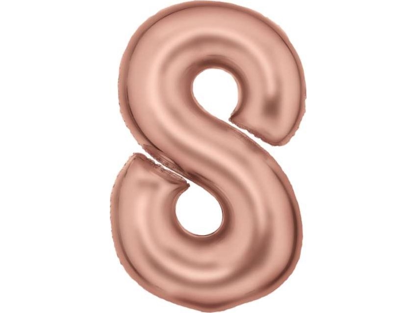 Amscan Folienballon Nummer 8 Satiniert Rosa Gold 86Cm 9917320