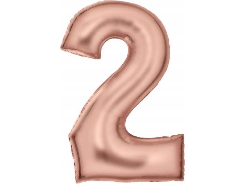 Amscan Folienballon Nummer 2 Satiniert Rosa Gold 86Cm 9917314