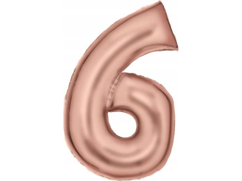 Amscan Folienballon Nummer 6 Satiniert Rosa Gold 86Cm 9917318