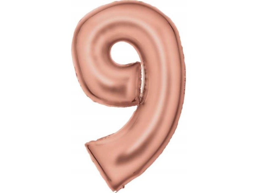 Amscan Folienballon Nummer 9 Satiniert Rosa Gold 86Cm 9917321