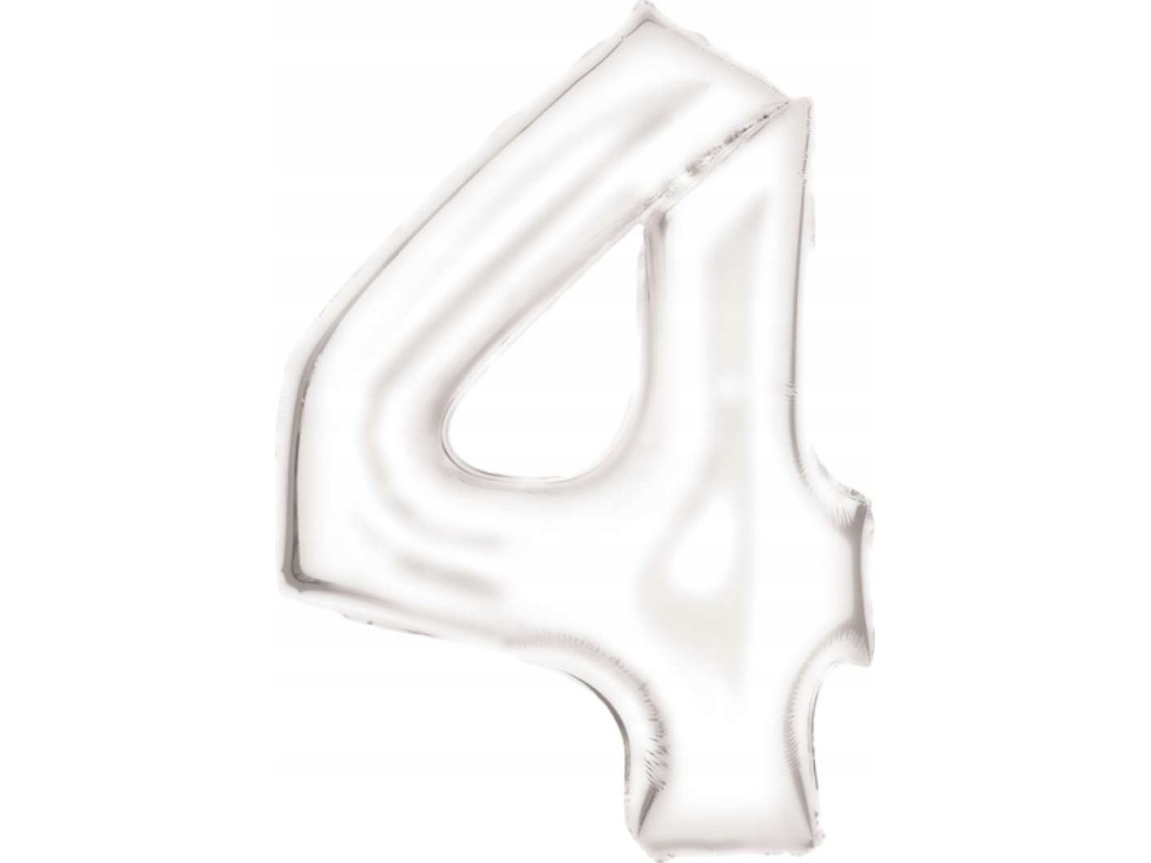 Folieballong nr 4 satinvit 86 cm 9917296 | Skola & Hobby - Festdekorera - Ballonger | GameStuff