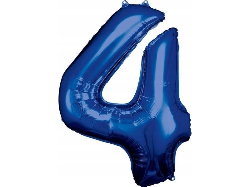 Amscan Folienballon Groß Nummer 4 Blau 65X86cm 9907282