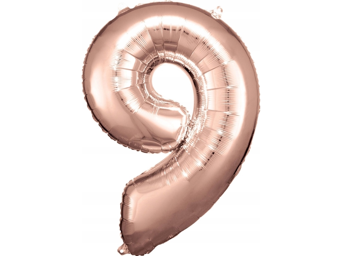 Amscan Folienballon Groß Nummer 9 Rosa Gold 60X86cm 9906284