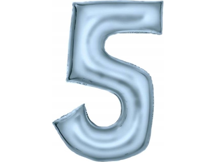 Foil balloon number 5 satin pastel blue 86cm packed 9917337 | Trädgården - Pools & Vatten spel - Poolleksaker | GameStuff