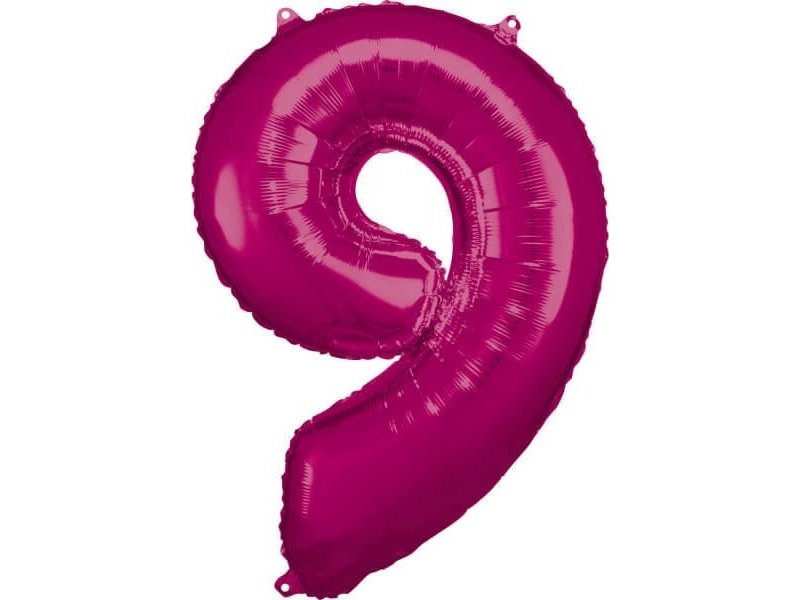 Folieballon Große Zahl 9 Pink 60X86 Cm 9907293