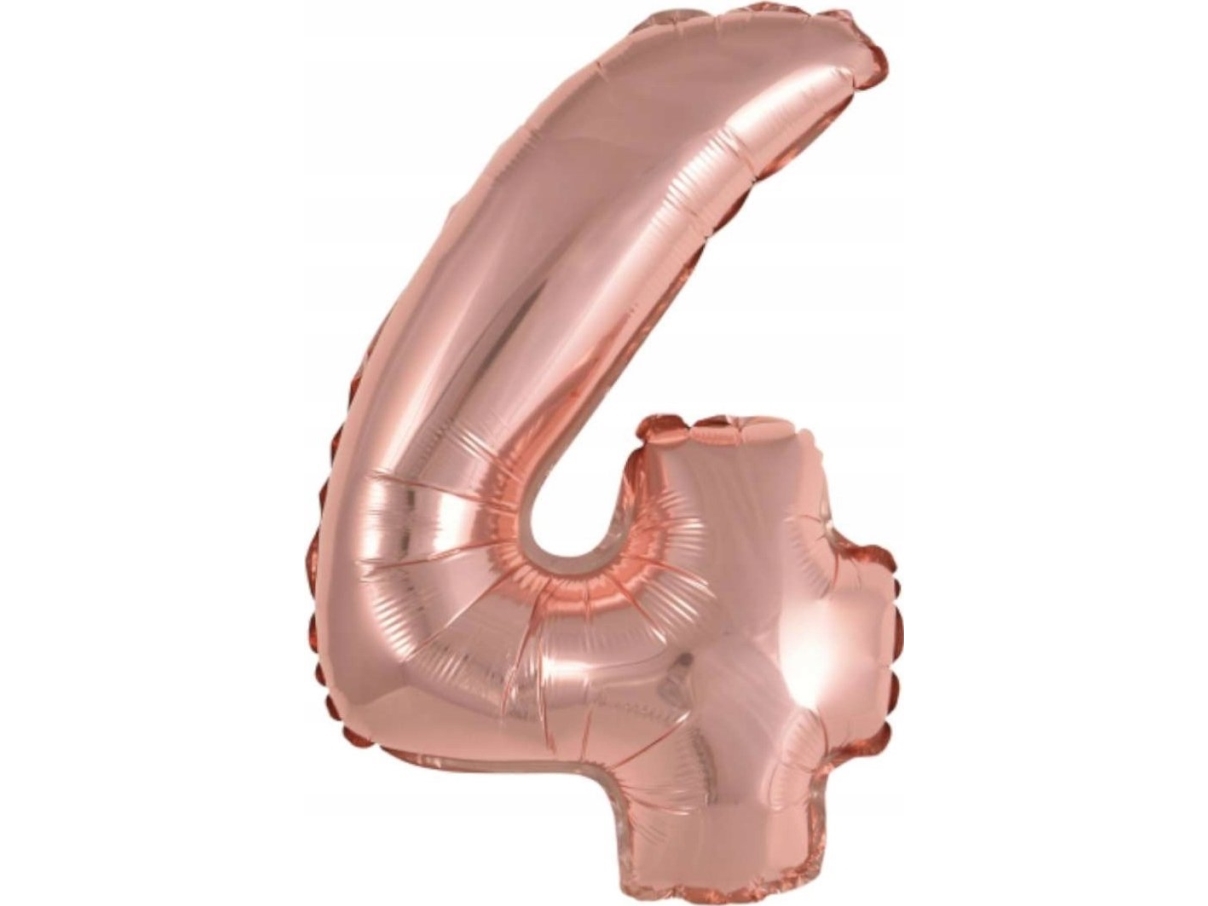 AMSCAN Folieballon mini nummer 4 pink guld 32x40cm 9909692