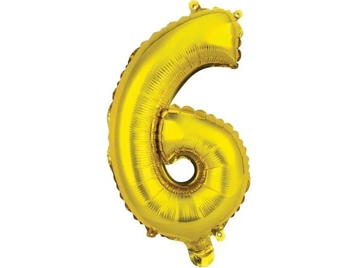Amscan Folienballon Mini Nummer 6 Gold 29X40cm 9909684