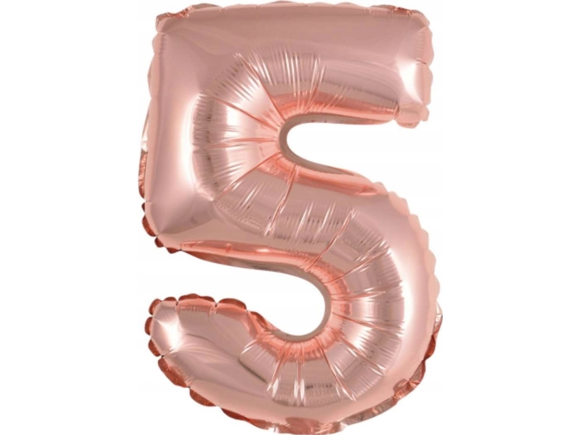 AMSCAN Folieballon mini nummer 5 pink guld 25,5x40cm 9909693