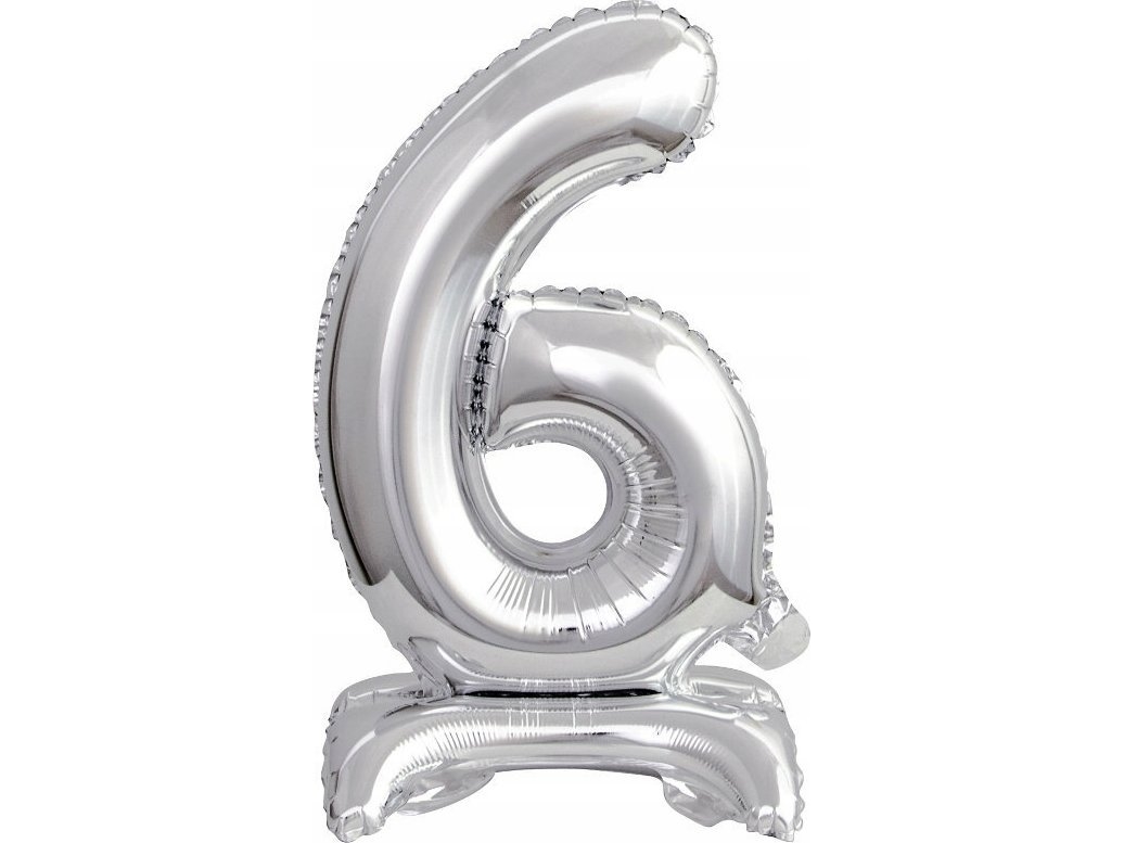 Amscan mini folieballong siffra 6 med pin silver 22x40 cm 9911729 | Skola & Hobby - Festdekorera - Ballonger | GameStuff