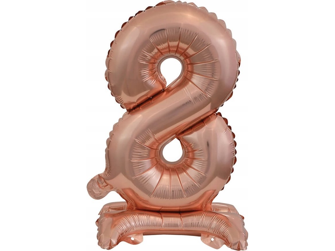 Amscan Folienballon Mini-Zahl 8 Mit Standfuß – Roségold 22X40 Cm 9911741