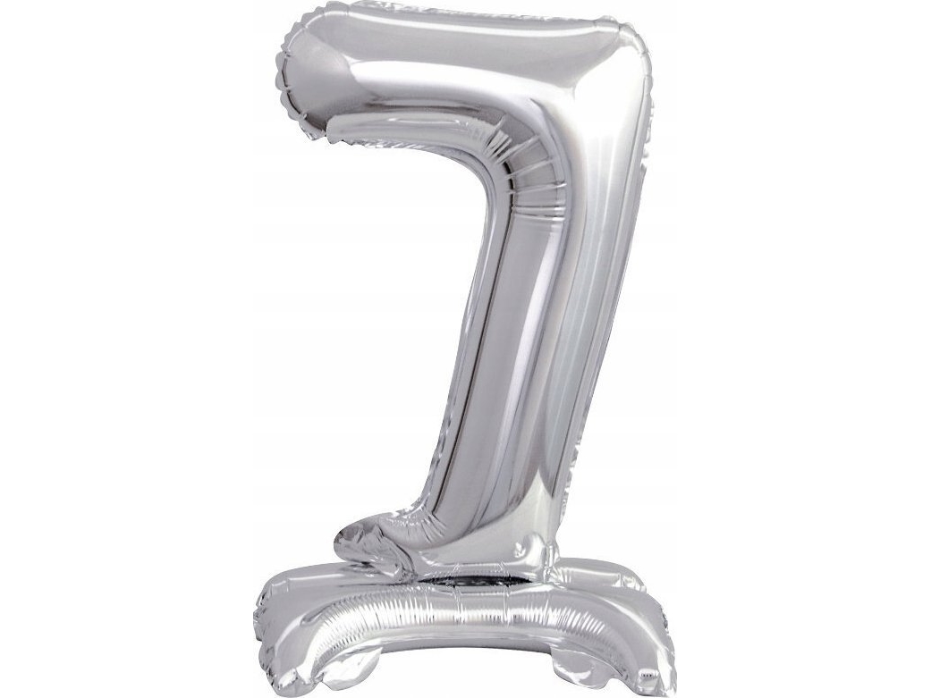 AMSCAN folieballong mini siffra 7 med stjälk silver 22x40 cm 9911730 | Skola & Hobby - Festdekorera - Ballonger | GameStuff