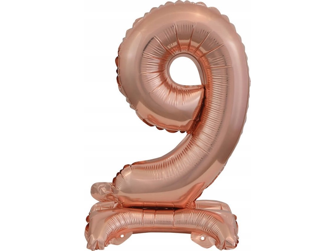 Amscan Folienballon Mini Nummer 9 Mit Fuß Rosa Gold 22X40cm 9911742