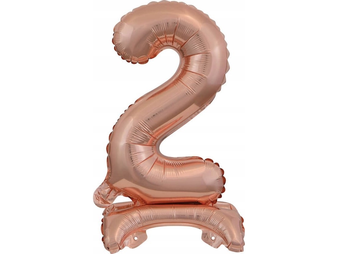 Amscan Folienballon Mini Nummer 2 Mit Fuß Rosa Gold 22X40cm 9911735