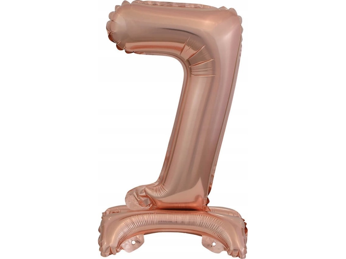 Amscan Folienballon Mini Ziffer 7 Mit Ständer Rosa Gold 22X40 Cm 9911740