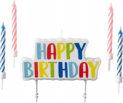 Amscan Happy Birthday-Kerzen 4 Stück 9904368