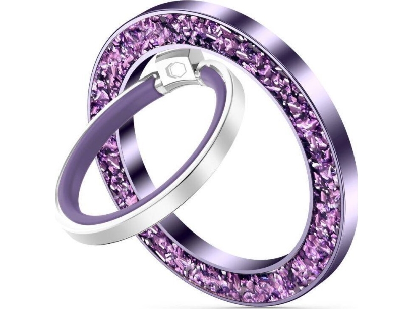 Tech-Protect MMR200 magnetisk holder/ring med MagSafe - lilla med krystaller