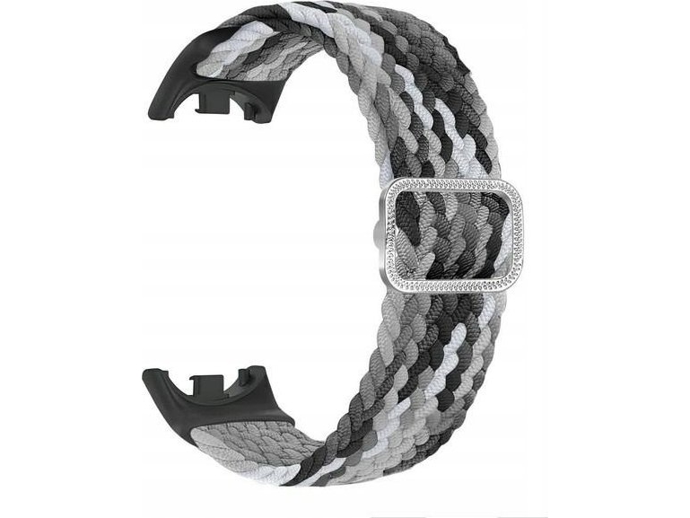 Beline Beline Band Mi Band 8 Nylon Schwarz/Weiss/Schwarz-Weiss