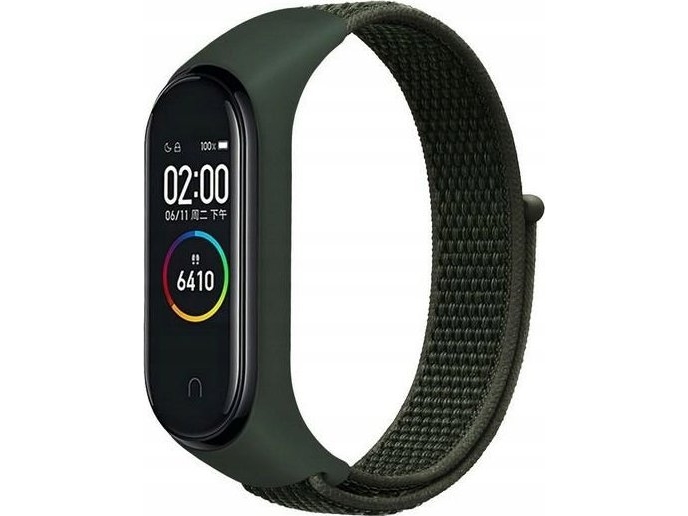 Beline Beline Pasek Mi Band 7/6/5/4/3 Nylonloop Zielony/Grün