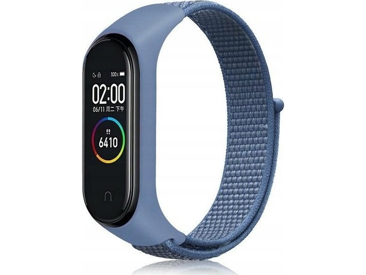 Beline Beline Mi Band 7/6/5/4/3 Nylonloop Armband Blau/Blau