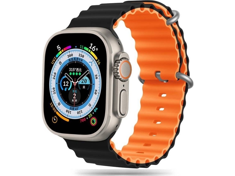 Tech-Protect TECH-PROTECT ICONBAND PRO APPLE WATCH 4 / 5 / 6 / 7 / 8 / 9 / SE / ULTRA 1 / 2 (42 / 44 / 45 / 49 MM) BLACK/ORANGE standard | Elverktyg - Tillbehör - Sten & murverk borr | GameStuff