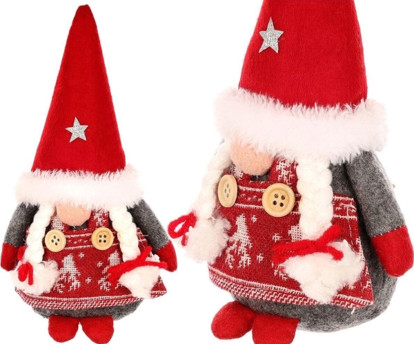 Saska Garden Juledekoration Nisse dekorativ 20cm pige