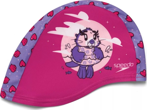 Speedo barn simhätta i polyester Speedo PRINTED POLYESTER CAP IU aria miami lilac/sweet taro | Sport & Träning - Tillbehör - Kepsar | GameStuff