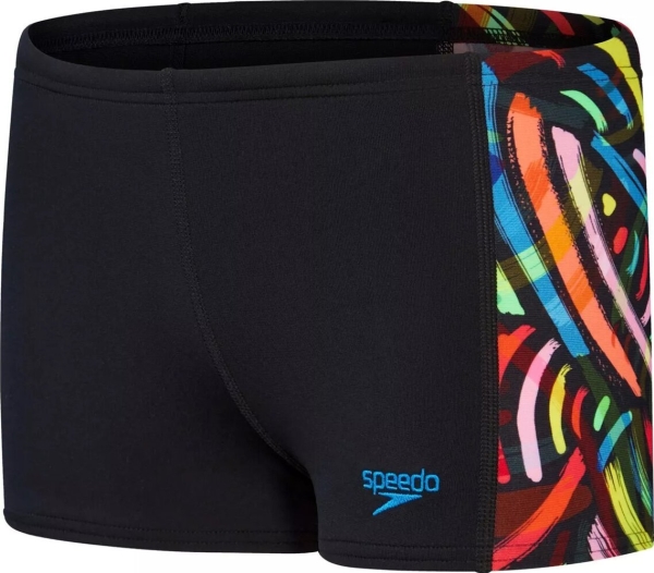 Speedo Kinder-Schwimmshorts Digi Alov Panl Asht Jm Black/Volcanic Orange/Fluo Green/Bright Yellow/Lapis Größe 5-6