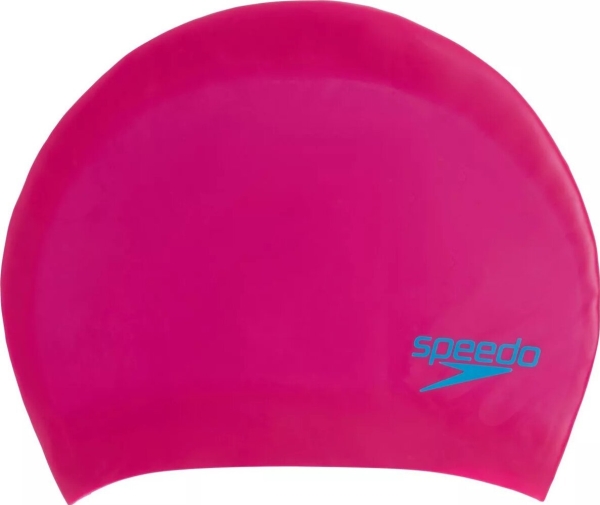 Speedo Kindersilikonmütze Speedo Long Hair Cap Ju Begonia Rosa/Lapis Blau