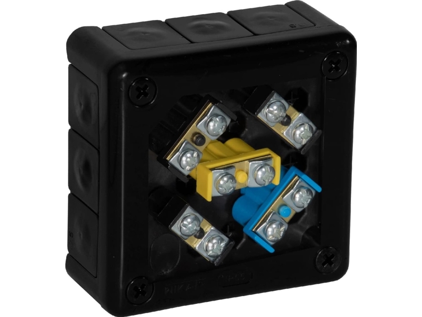 Viplast Aufputz-Verteilerbox Mit Klemmen 12 Anschlüsse Viplast Vp-41 Black Ip55 98X98x42 Mm 041-55