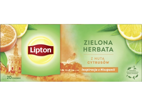 Lipton LIPTON te grønn, med et hint av sitrus, 20 poser