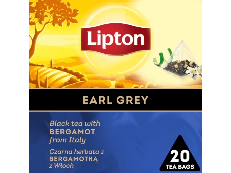 Lipton LIPTON te, pyramider, svart, Earl Grey, 20 poser
