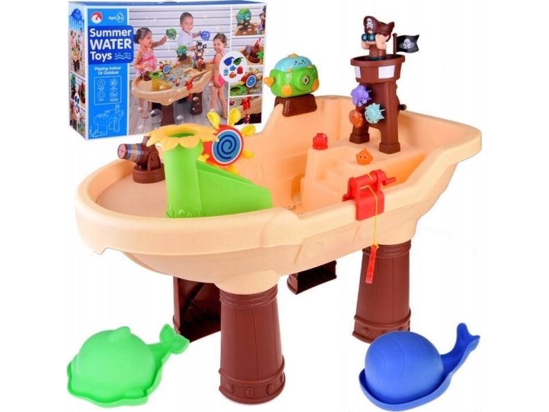 Jokomisiada Stojacy legeområde sandkasse piratbåd + skov med sæbebobler ZA4995