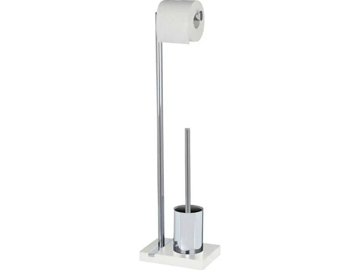 Wenko Toilettenpapier- Und Toilettenbürstenhalter, Noble White - 2 In 1, Wenko