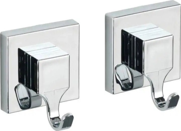 Wenko SQUARE badeværelsesbøjler 2 stk, Vacuum - Loc, Wenko