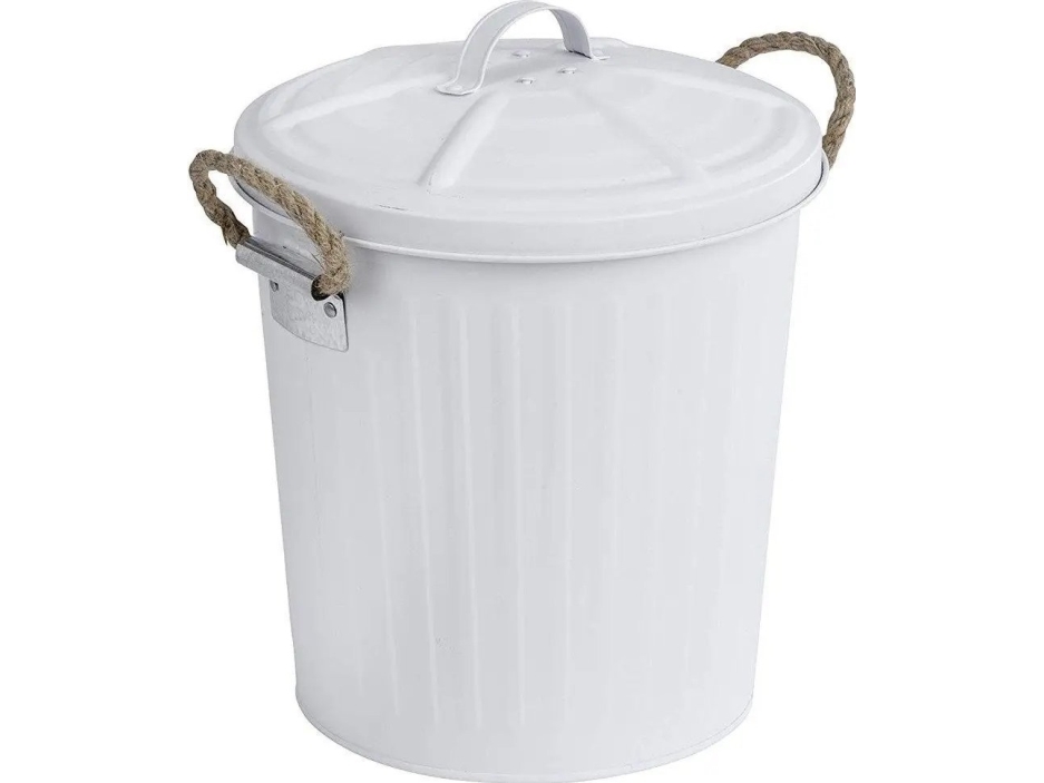 Wenko Papierkorb Gara Papierkorb In Weiß Mit Deckel, 6L, Wenko