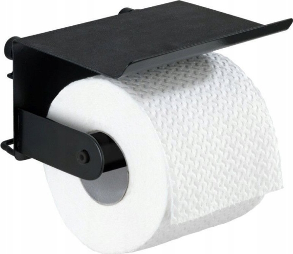 Wenko Papierhalter Mit Ablage Classic Plus, Schwarz, Wenko