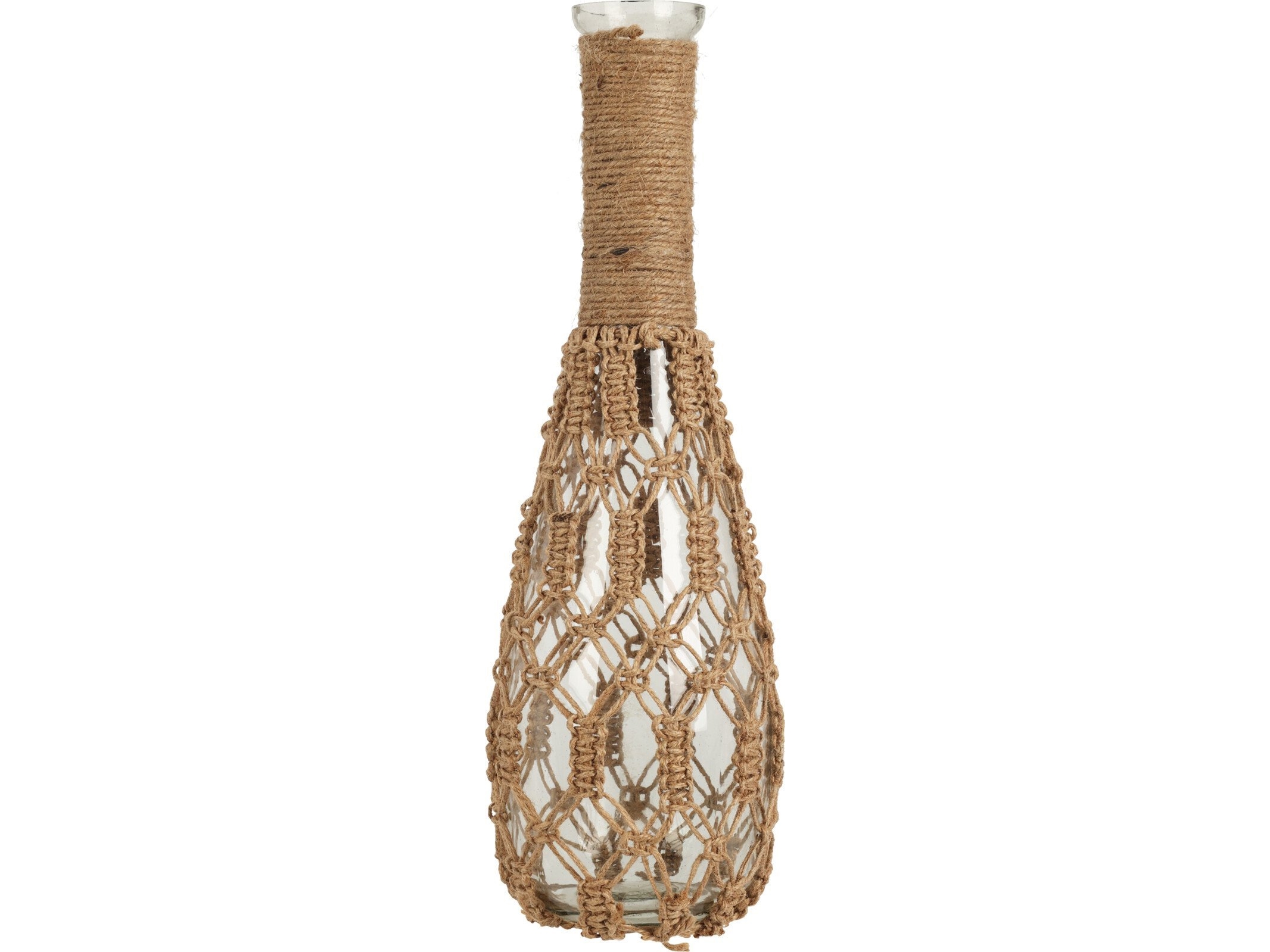 Home Styling Collection glaskrukke med flettet snor, 30 cm