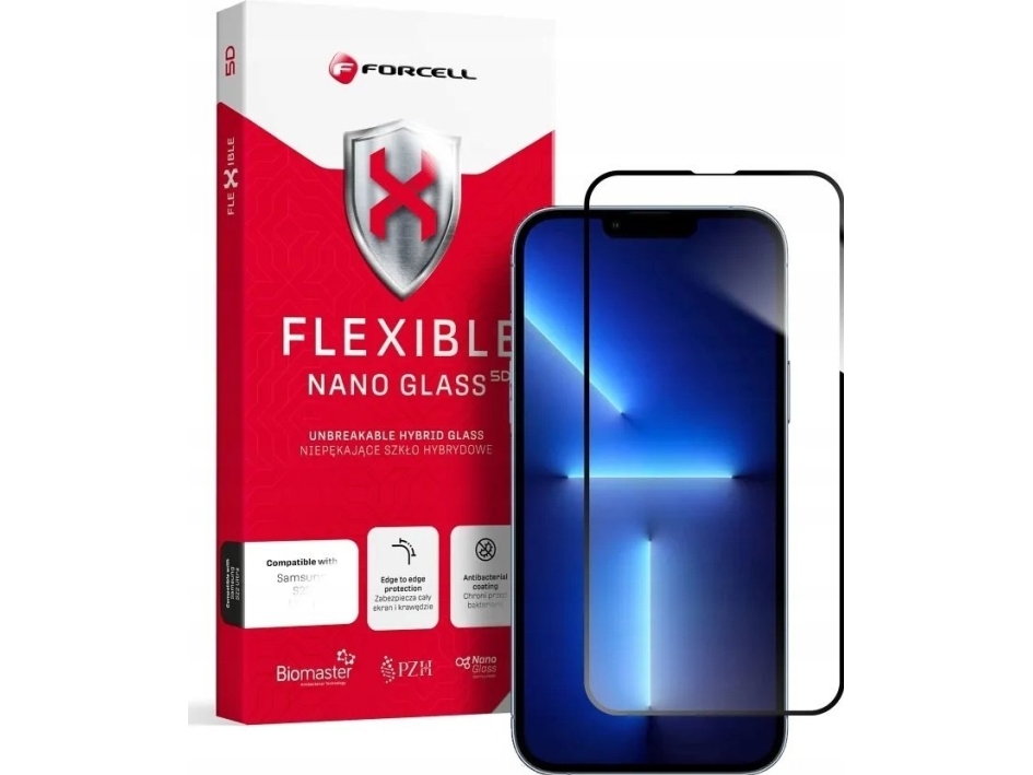 Forcell Forcell Flexible 5D Hybridglas Til Iphone 13 Pro Max/14 Plus Sort