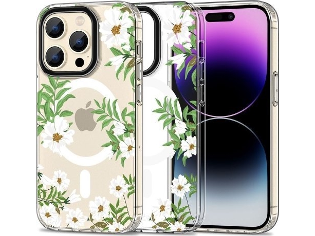Etui Tech-Protect Magmood Magsafe Na Iphone 15 Pro Max - Stokrotki Z Liśćmi