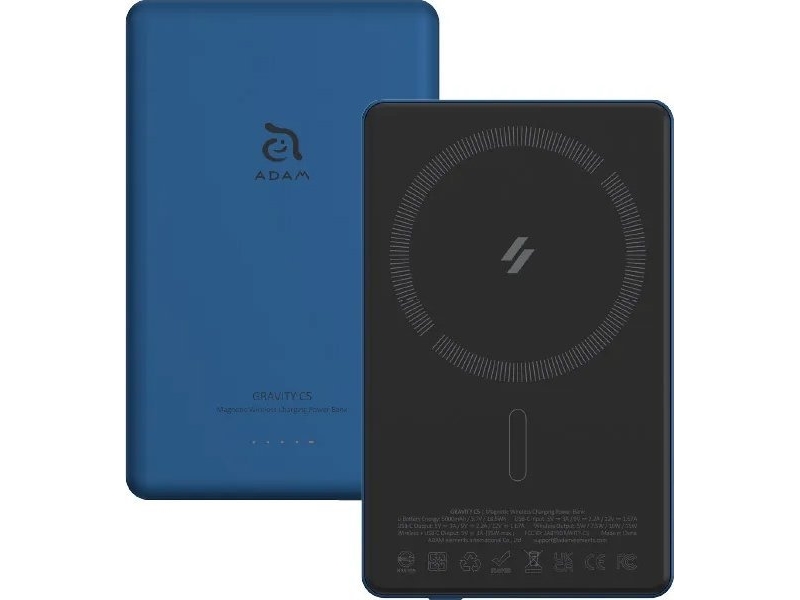 Adam Elements Gravity C5 Magnetische Kabellose Powerbank 5000 Mah Blau