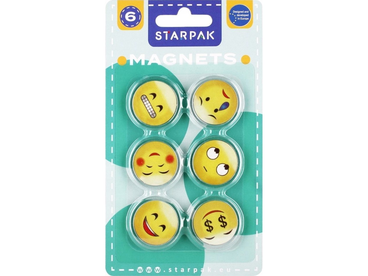 Starpak Magnes Kol Mix Emot 33Mm Op6szt Stk B/C24/192