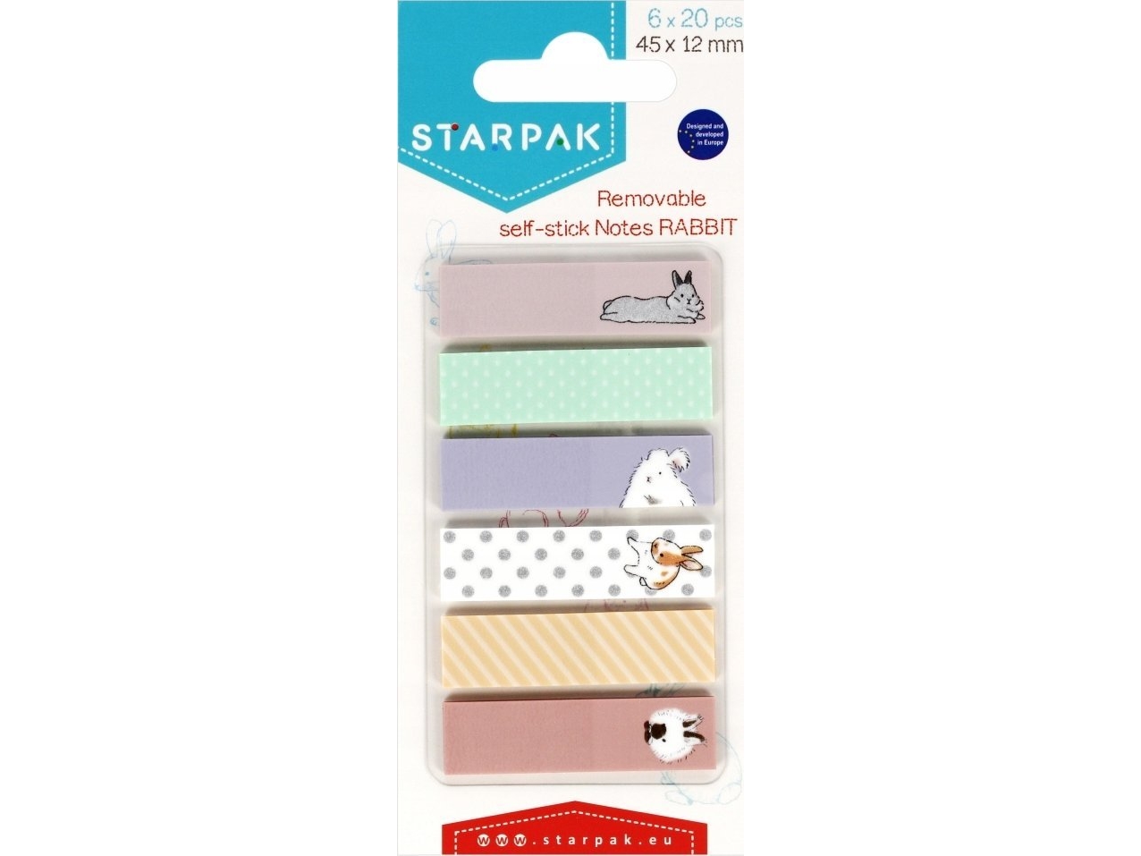 Starpak ZAKLADKA IND 45X12/20K 6KOL KROLIK STK FOL24/240 | Skola & Hobby - Inomhuslekar - Lekplatsprodukter | GameStuff