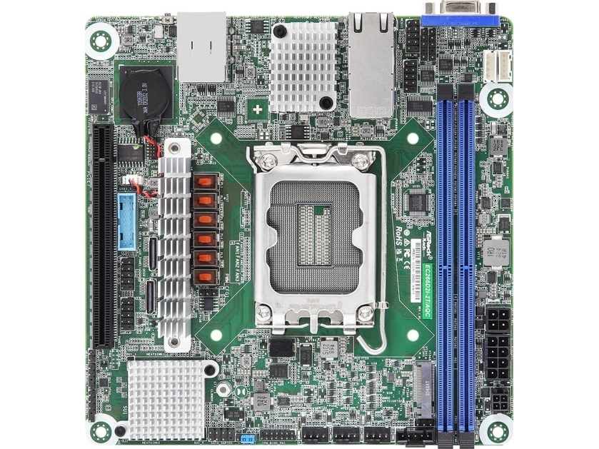 Asrock Mainboard Ec266d2i-2T/Aqc Mini-Itx Sockel 1700 Ddr5-Only Single - Mainboard - Intel Sockel 1700 (Core I) (Ec266d2i-2T/Aqc)