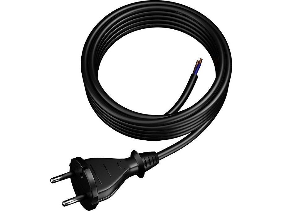 LEDNING MED LIGE STIK IP20 2*1,5 H05RR 3M SORT